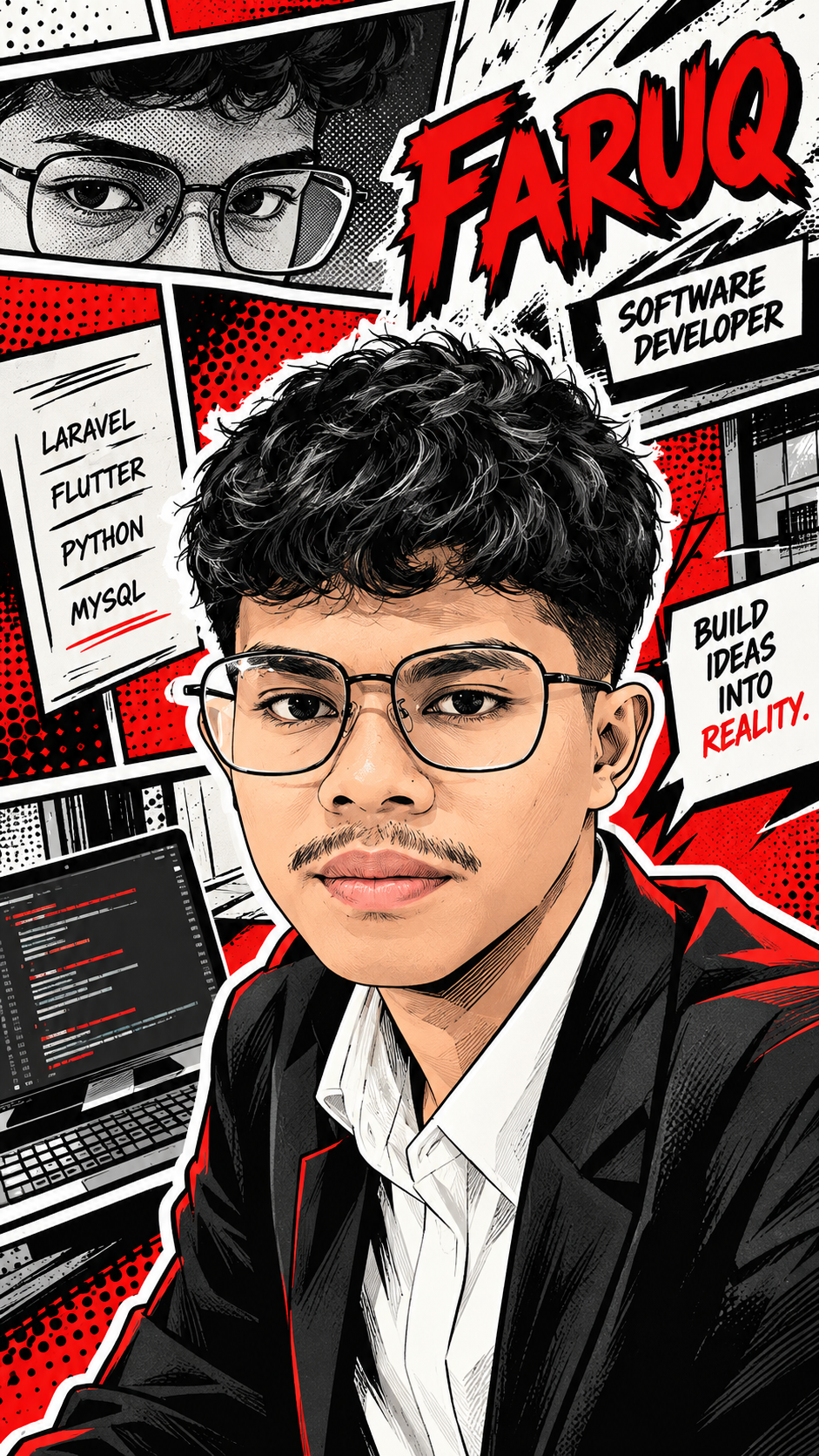 Potret Muhammad Al-Faruq dalam ilustrasi komik CODE HERO